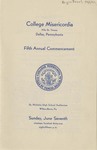 College Misericordia commencement program, 1931