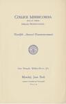 College Misericordia commencement program, 1938