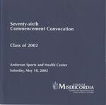 College Misericordia commencement program, 2002